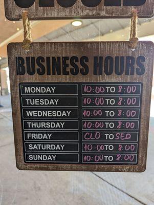 Business hrs