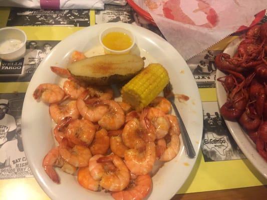 Shrimp and crawfish. Really spicy