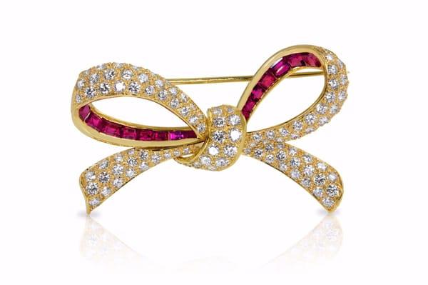 Oscar Heyman Ruby and Diamond Bow