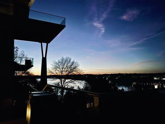 View from the overlook balcony. Beautiful December sunset