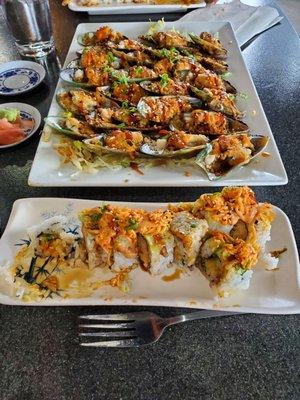 Baked Mussels and The Lily Sushi