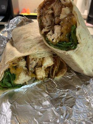 BBQ chicken wrap with honey wheat