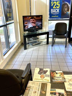 Watch TV, and something other than football, or read one of their good magazines (including Wine Spectator!)  the newspaper.