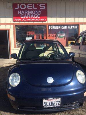 My car smiling after being serviced!! Thanks Joel & employees.