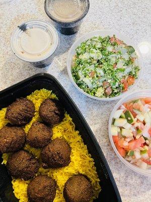 Falafel with tabouleh & Aladdin carryout