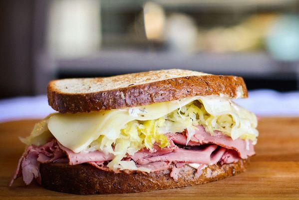 Try our version of the classic Pastrami Reuben Sandwich.