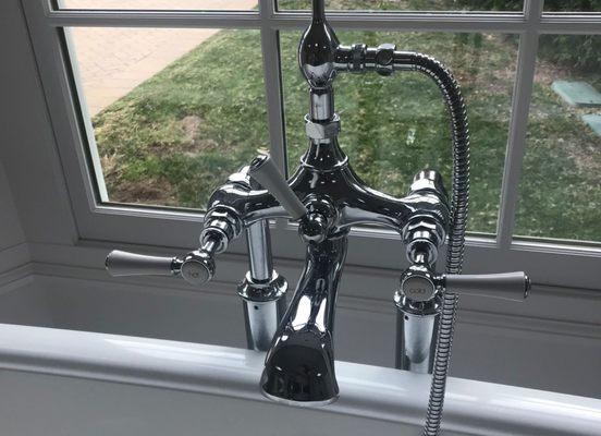 New bath faucet installation.