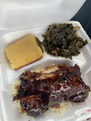 BBQ Rib Dinner w/ one side (collard greens)