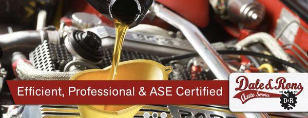 The technicians at Dale and Ron's Auto Service Inc are efficient, professional and ASE Certified helping guarantee that you c...