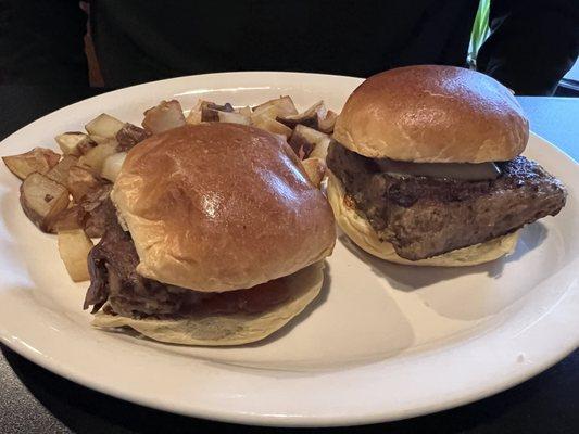 Scrapple Sliders with home fries.