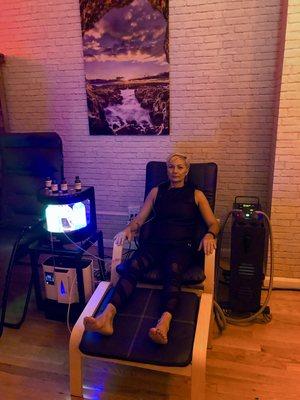 PEMF and Oxygen therapy are done together to optimize blood flow and super charge the body.