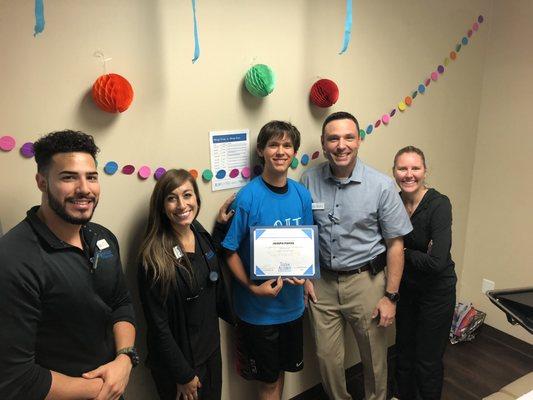 Celebrating one of our OIT patients, Joseph, graduating from his food allergy!