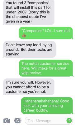 Customer service at it's finest. #youmadbro