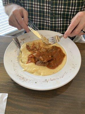 Special- grits with shrimp and catfish