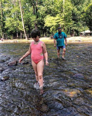 Easy wading in the river