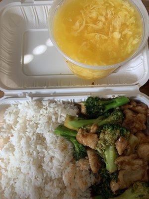 Chicken L5. Chicken with Broccoli Lunch Special - 19. Egg Drop Soup