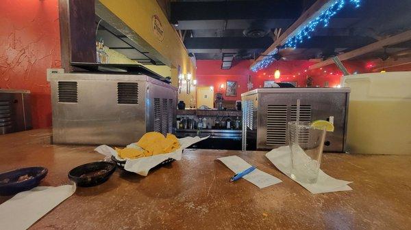 This is the view from their very short bar, the back of margaritas machines.  Food okay, not very authentic.  Margs are nice and stron.