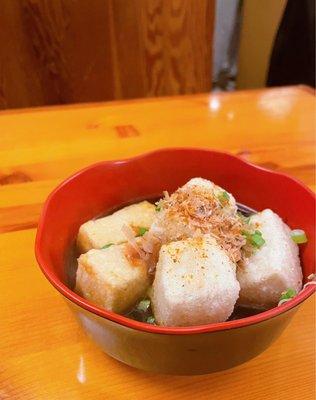 Came to our table by accident, looks like fried tofu or mochi