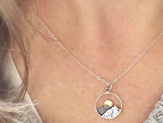 Mountains under the moon necklace