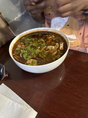 Bun Bo Hue - very blend spicy thought noodles over cooked