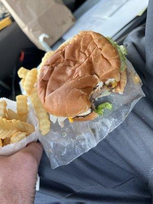 Burger and fries