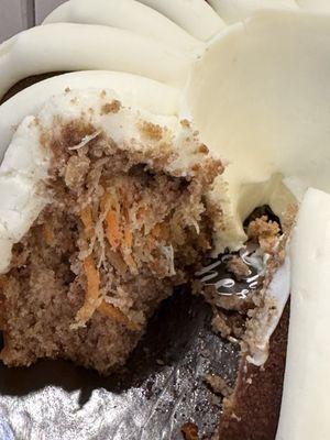 Clump of a whole shredded carrot