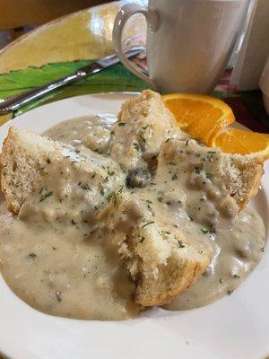 Had to try the biscuits and gravy. This is real usages gravy and the biscuits were so fluffy.