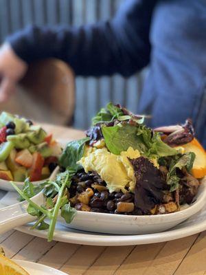 Carnitas skillet + fruit