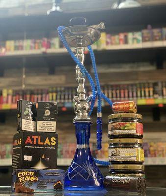 Hookahs and all of their accessories - shish, charcoal, hoses, everything you need can be found at Mr. Smokey