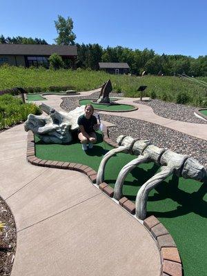 me & the stegosaurus hole in minigolf!