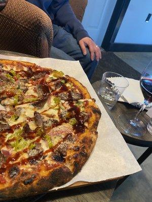 Amazing pies!!! Yesterday, we tried the Korean BBQ pizza with brisket.