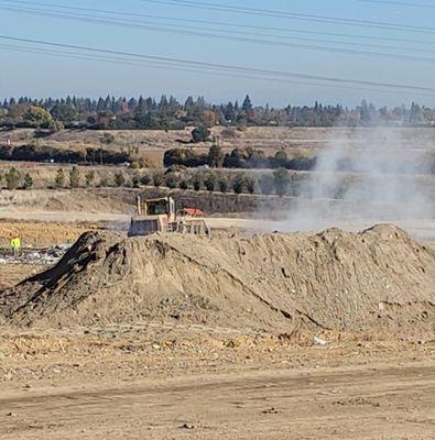 Trash Master vehicle with smoke after explosion !!! This photo I took was priceless  !!!!