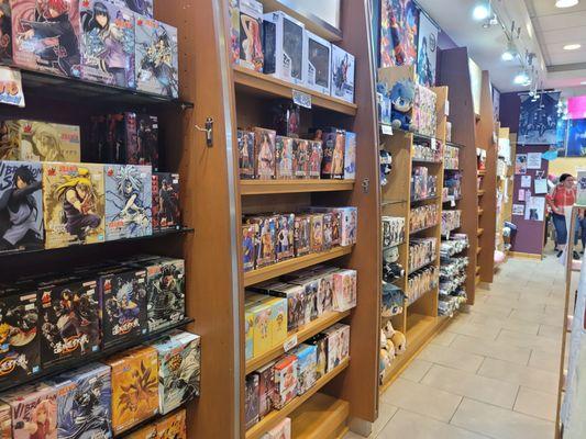 The Japanese Entertainment wall, filled with figurines and knick-knacks galore.