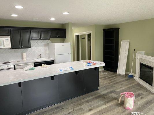 Living room walls and ceiling