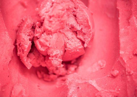 Our Ice creams and sorbets (pictured: raspberry sorbet) will take your breath away! Welcome to the Empire of Ice Cream at Sticky Fingers!