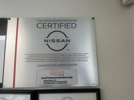 Nissan certified collision center