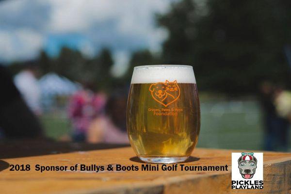 We're proud sponsors of the Grapes, Paws & Hops Foundation's Mini Golf Tournament August 2018.