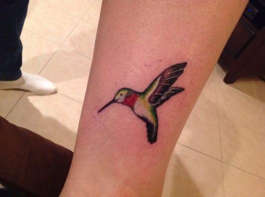 The humminbird on my ankle