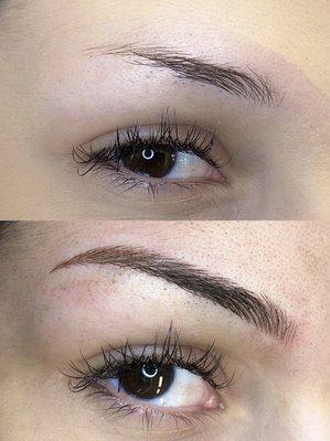 Combo brows (microblading + manual shading)