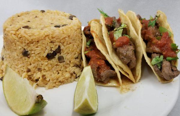 Steak Taco Meal Plate.