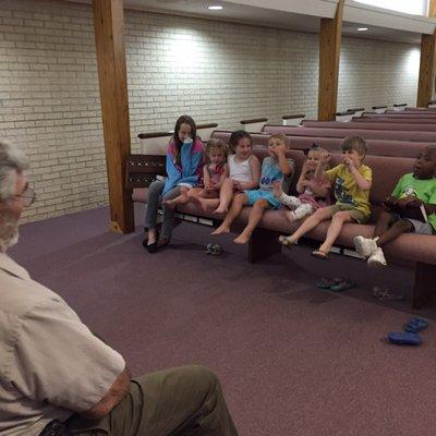 Forrest, one of the older men, really loves spending time with the kids!