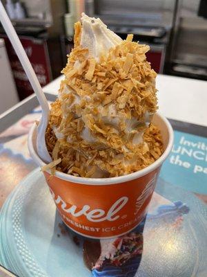 Cookie Butter Soft Serve Ice Cream w/ toasted coconut