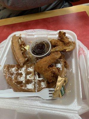 Chicken and waffles. Chicken SOOO GOOD