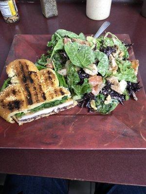 Best bread.  Chickens cutlet and salad.