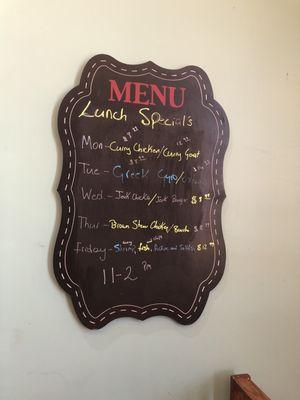 Lunch menu board