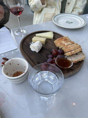 Cheese board: Brie, manchego, Gruyère