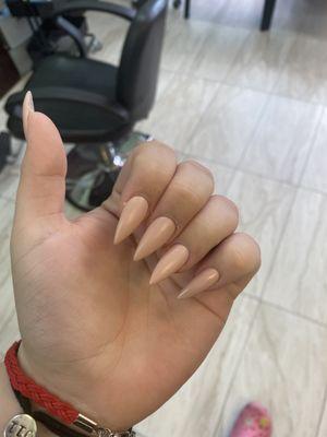 acrylic set with matte gel polish