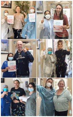 A few of our patients celebrating their new smile after Invisalign.