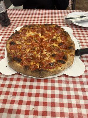 New York Style Pepperoni Sausage Pizza