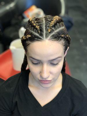 Feed in cornrows